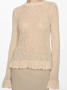 Mango Textured Knit Sweater Ivory Size XL
